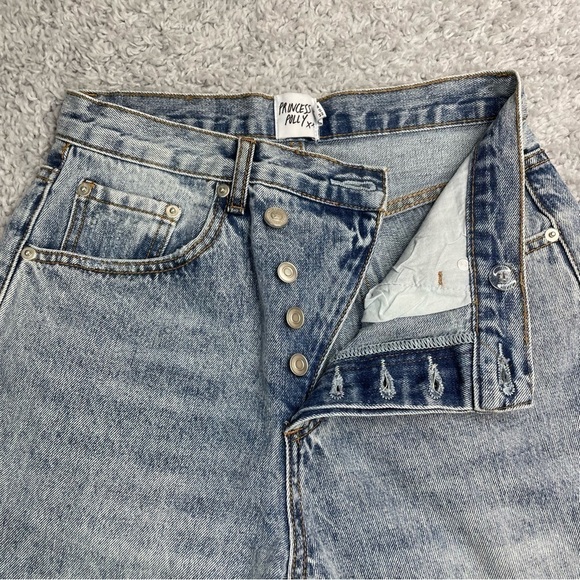 Princess Polly Jeans Womens 0 High Rise Casual Light Acid Wash Denim Grunge - Picture 3 of 6